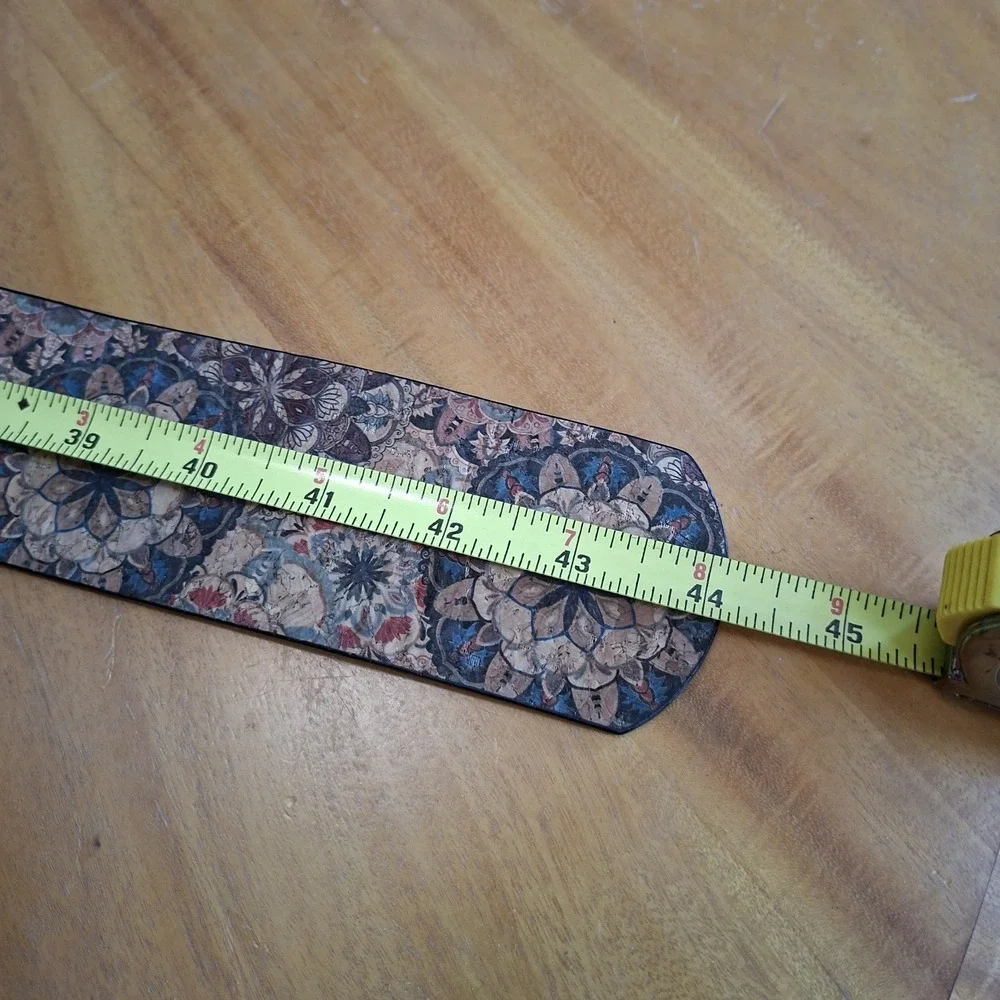 Boho Belt Brown Vintage Bohemian‎ style Buckle Belt Wide Cork Floral 44